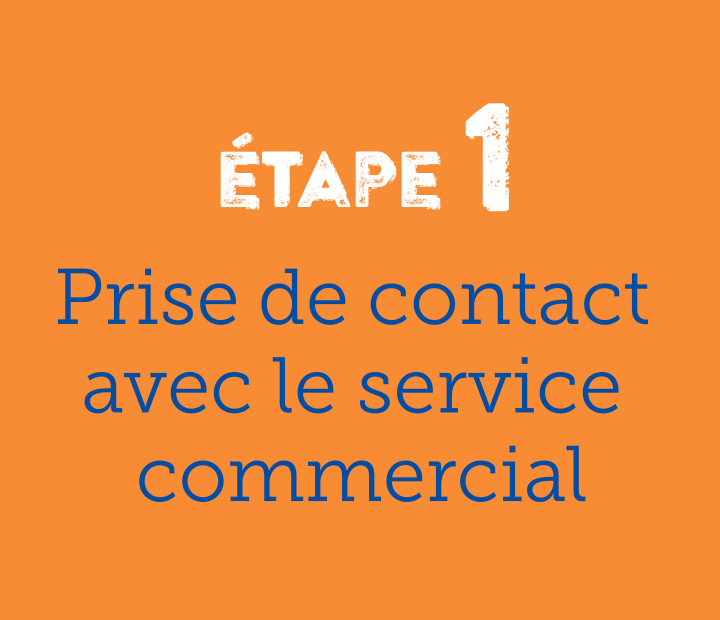 Etape 1 prise de contact avec le service commercial