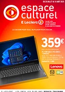 Catalogue E.Leclerc Réunion. La culture pour tous, du plaisir pour chacun (ESPACE CULTUREL). Du 29 Juillet Au 10 Août 2025.